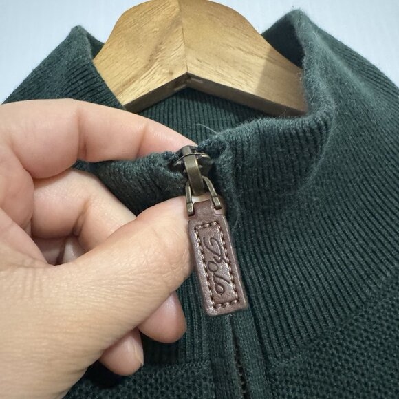 Polo Ralph Lauren Sweater Mens XXL Green 100% Pima Cotton 1/4 Zip Pullover - Picture 4 of 15